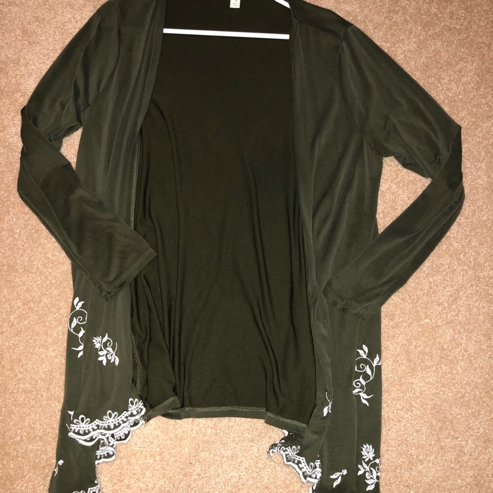 Green Flowy Cardigan